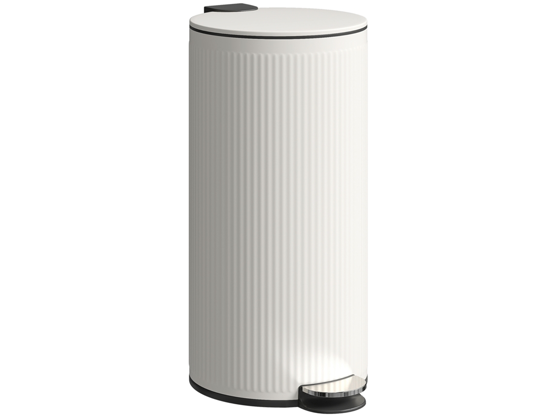 Lixeira 30l Pedal Tampa Fechamento Suave Creme