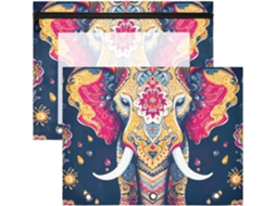 Frmg Pastas Fichário A4 Com 3 Argolas E Fecho, Estampa De Elefante Boêmio, Modelo 2010246a