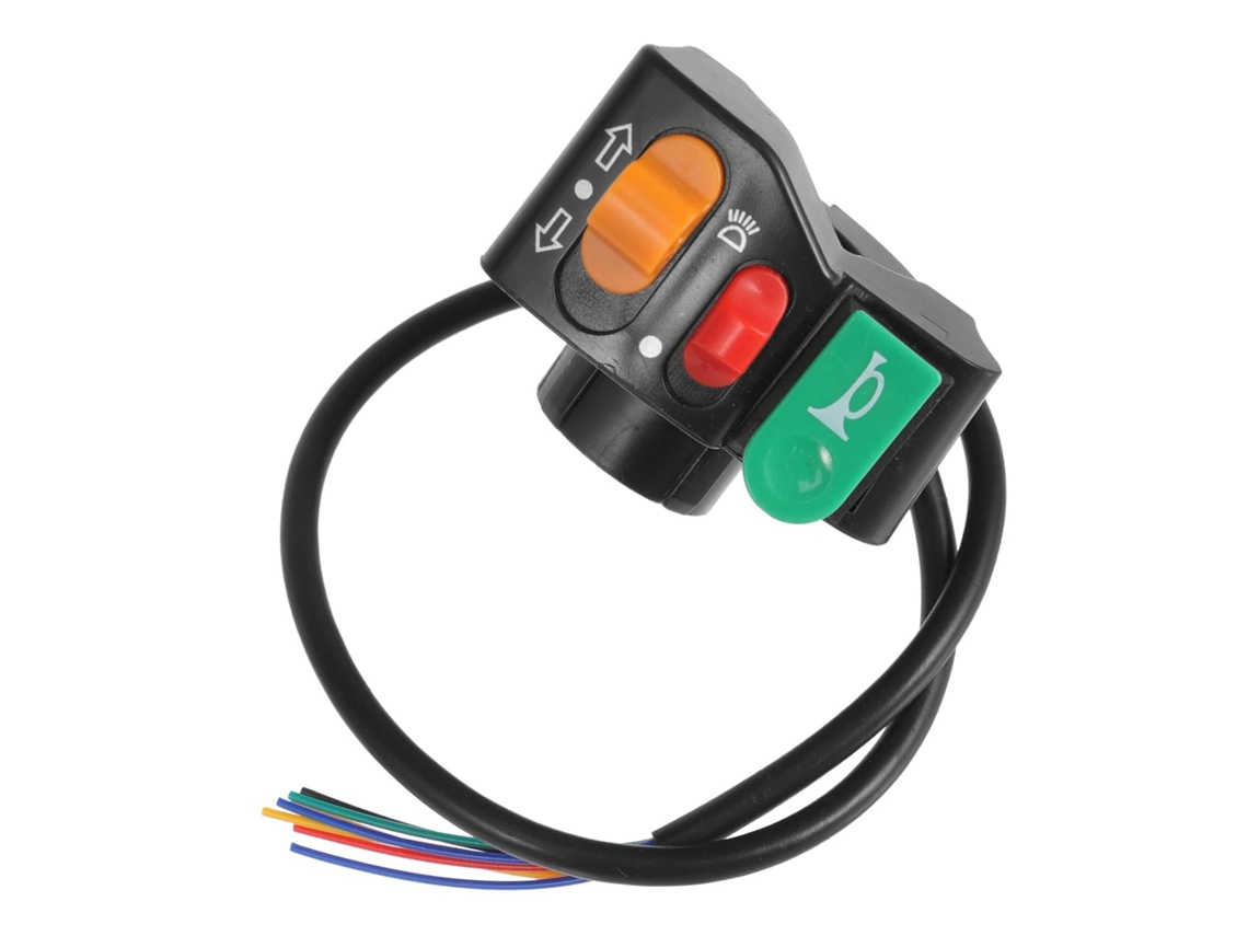 Interruptor De Guidão De Motocicleta Com 3 Funções, Em Plástico, Para Manopla De 7/8", Pisca E Farol.
