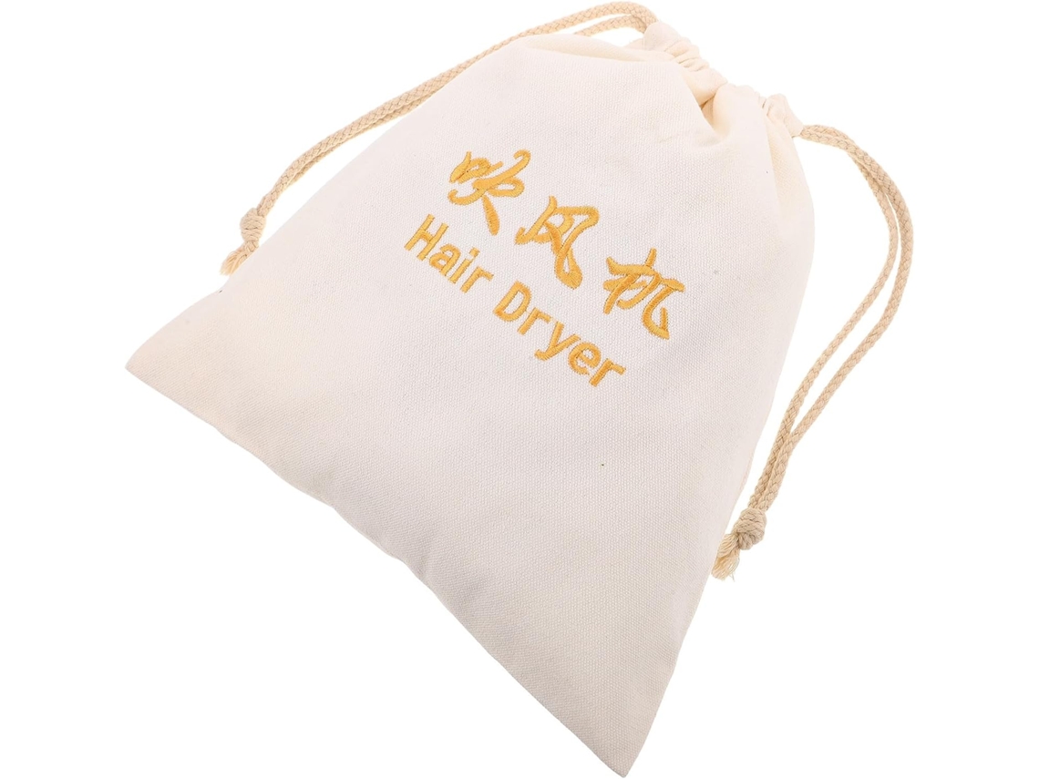 Bolsa Organizadora Leve De Tecido Com Cordão Para Secador De Cabelo.