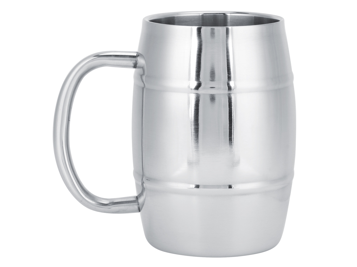 Caneca de Cerveja de Aço Inoxidável 304 com Parede Dupla, 470 Ml, Uso Externo em Camping, Chá Ou Café, Alça AQUAFORGE