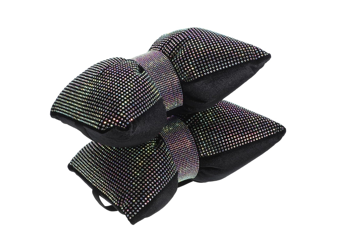 2 Almofadas de Pescoço para Carro com Laço Strass, Almofada Ergonômica Encosto Cabeça Feita Algodão CHABERLU