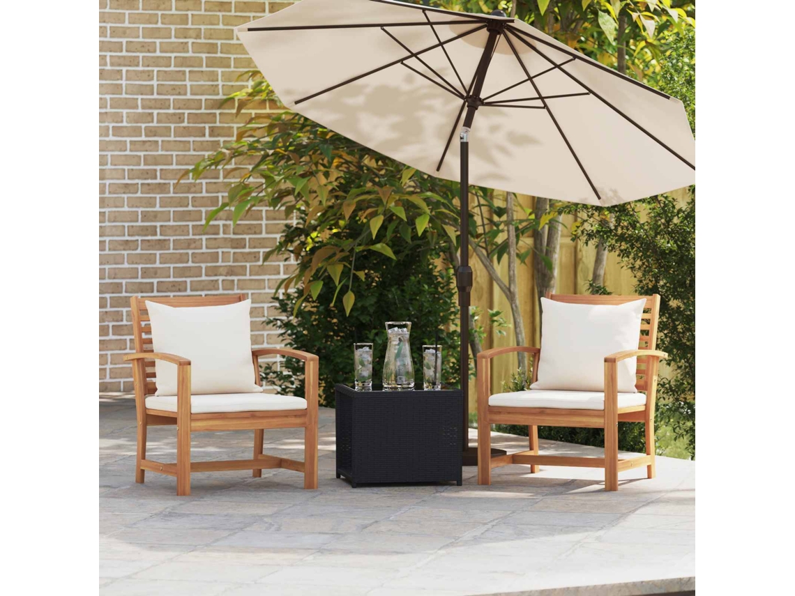 Vidaxl Cadeira Com Almofada 2 Peça Marrom E Creme 65 X 60 X 76,5 Cm
