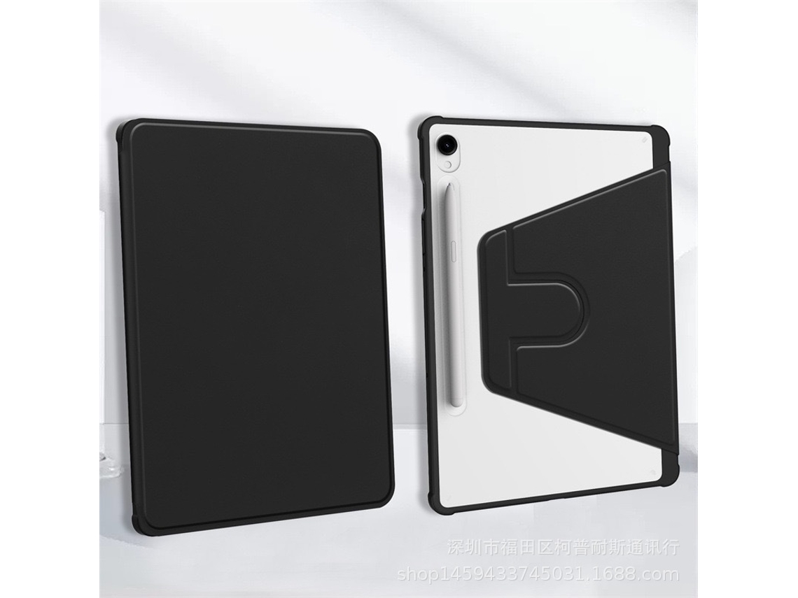 Capa Giratória De Acrílico Para Samsung Galaxy Tab S10fe De 13,1 Com Cobertura Total E Suporte Frontal Ultrafino Preta Sfushos