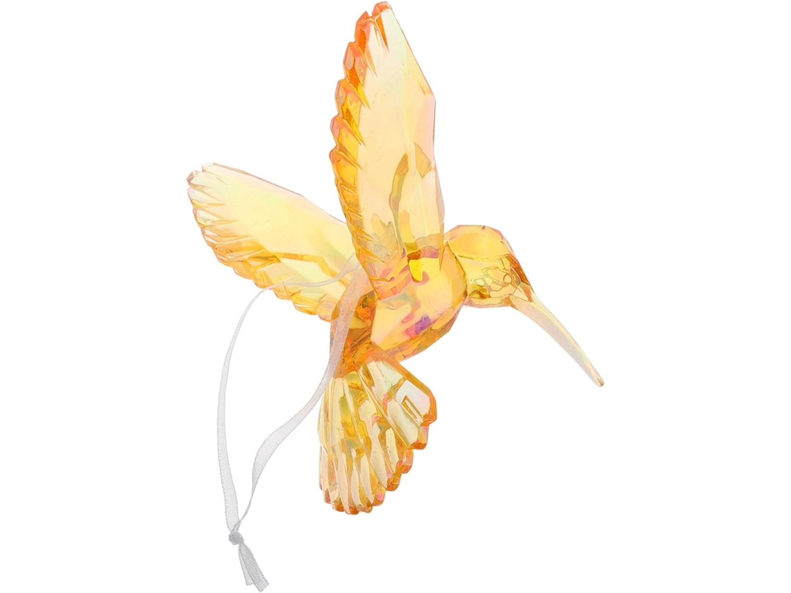 Enfeite De Pássaro Em Acrílico Transparente No Formato De Um Beija Flor Amarelo, Decoração Para Quarto Infantil E Jardim Gokoco