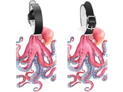 Etiquetas De Bagagem Octopus Ocean Sea Travel, Pacote Com 2 Unidades, Bolsas, Malas E Sacolas, Com Alça De