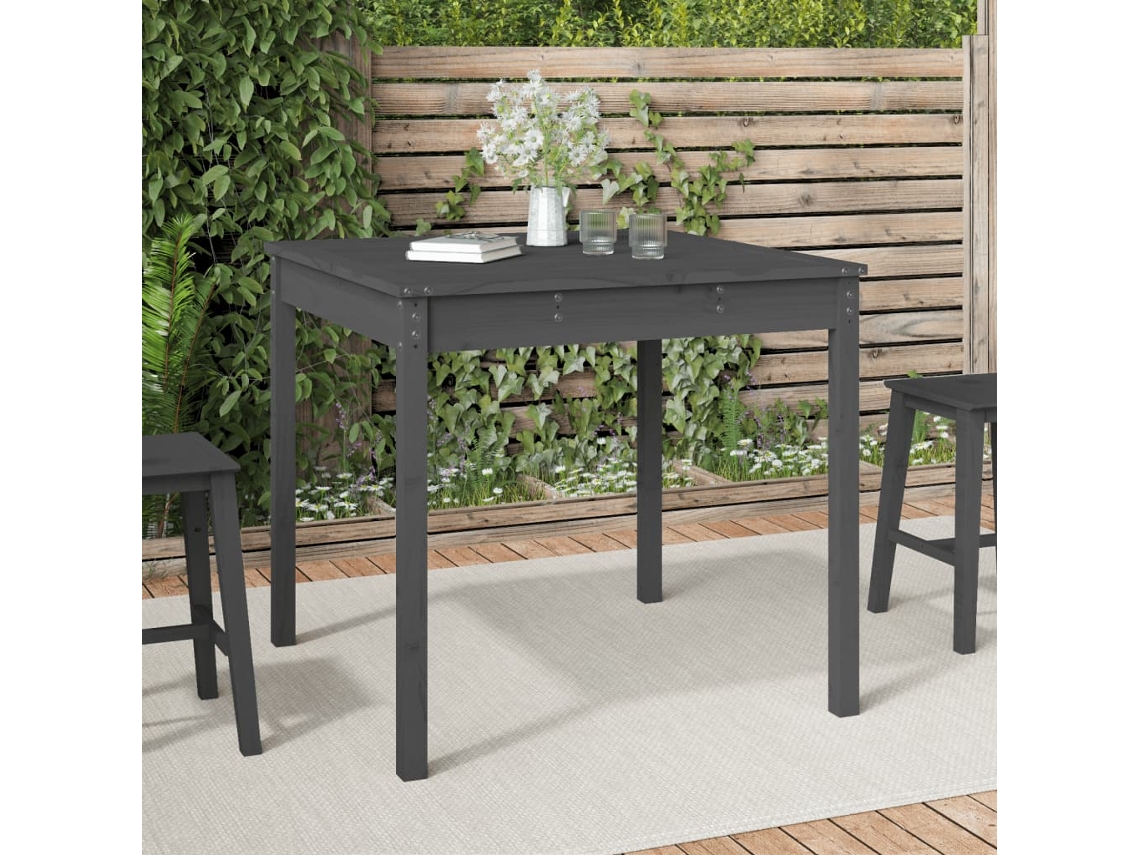 Vidaxl Mesa De Jardim 82,5x82,5x76 Cm Madeira De Pinho Maciça Cinzento