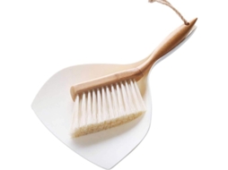 Recogedor Mini de Madeira com Escova, Conjunto de 2 Portáteis S/MARCA
