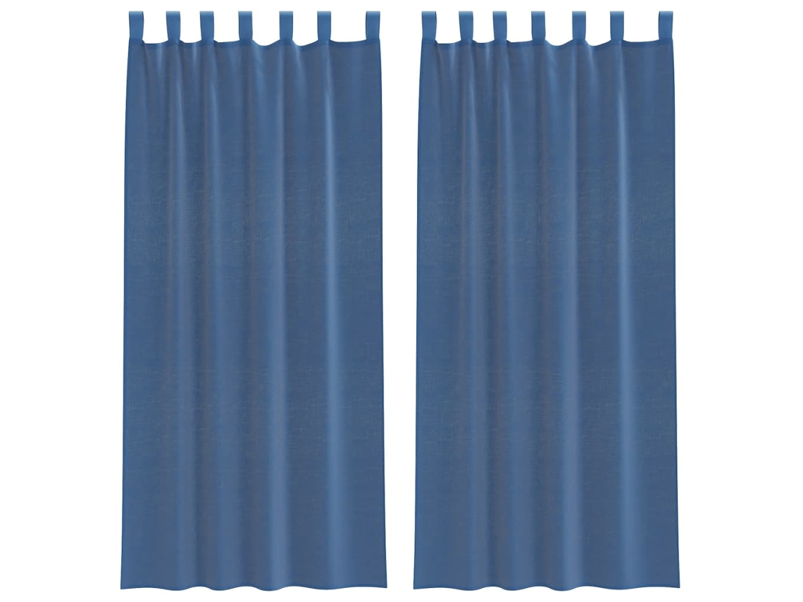 Voile Curtain, Voile Curtains Vidaxl Azul Tecido (140 X 245 Cm)