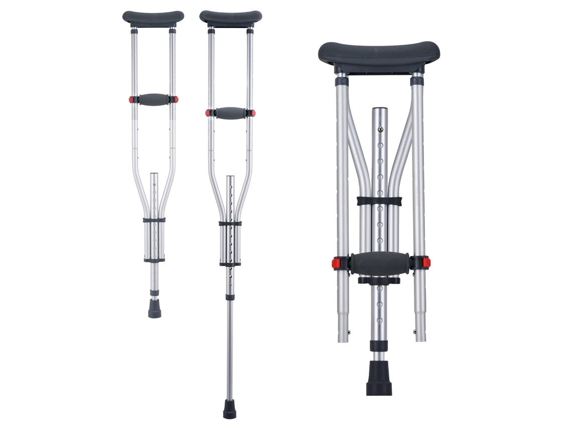 VEVOR Muletas Nas Axilas 13 Níveis de Altura Ajustável 195 X 40 X 970-1565 Mm