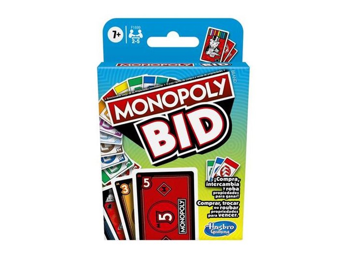 Jogo Educativo HASBRO Monopoly Bid (Idade Mínima: 7 Anos - 1,91 x 9,21 x 14,29 cm)
