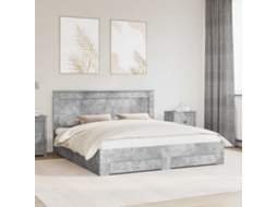 Vidaxl Estrutura Da Cama Cinzento 180 X 200 Cm Derivados De Madeira