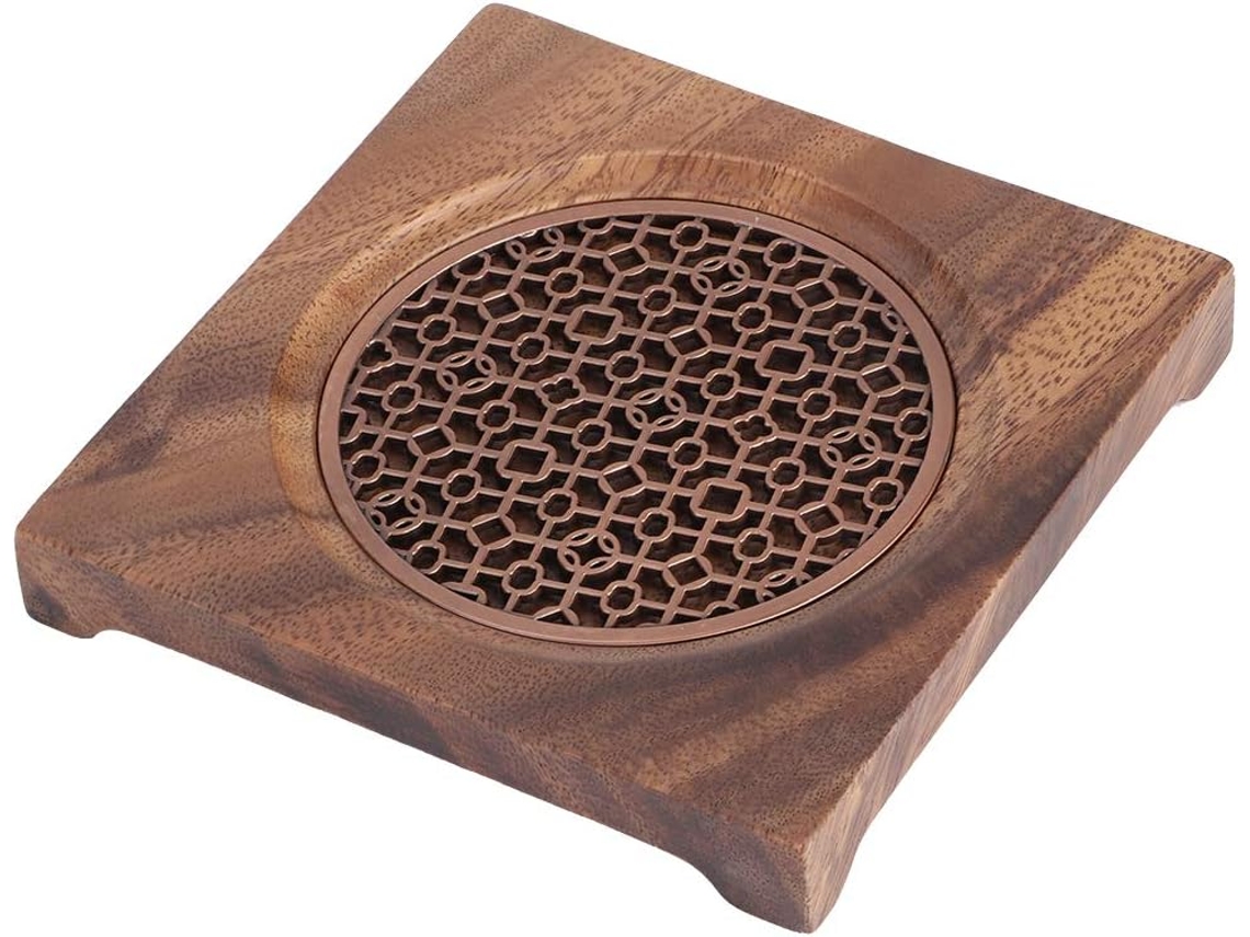 Tapete Para Bule De Nogueira, Com Isolamento Térmico Natural, Elegante E Funcional Para Sala De Estar E De Chá