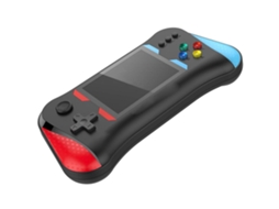 Console portátil de jogos EOOCOO com cores azul e vermelho