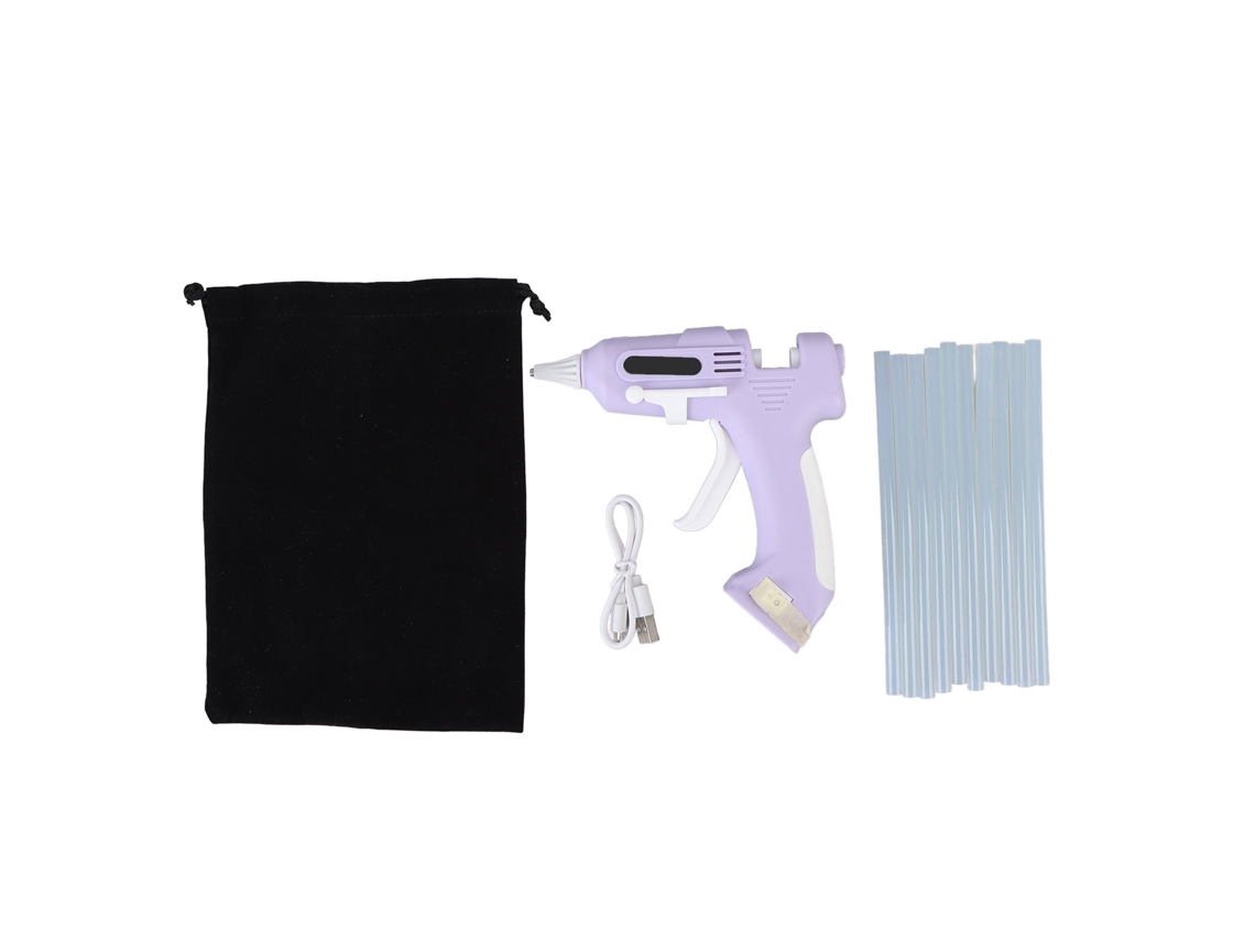 Aetheria kit de Cola Quente Elétrica Sem Fio com 10 Bastões de 7mm Alta Adesão para Casa e Artesanato Roxo
