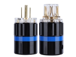 Conector De Energia Áudio Em Latão Puro Com Platina Ouro 24k