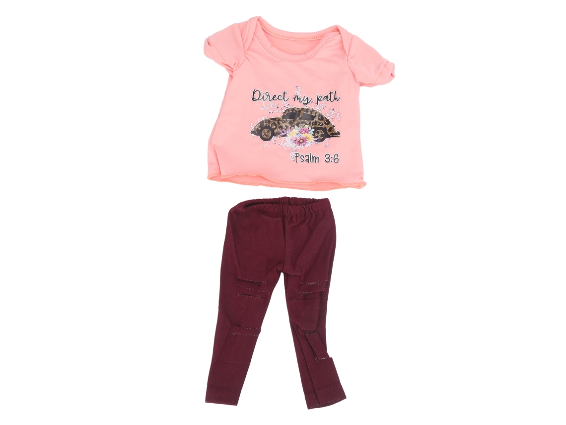 20du26 conjunto de Roupas para Boneca de 18 Polegadas Camisa Manga Curta e Calças