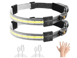 Farol com 2 Pacotes Lanterna de Cabeça Led Super Brilhante 1200 Lúmens 3 Modos para Acampamento Ao Ar Livre Pesca Corrida Preto Bisbisous VIGA EUROPE