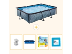 Exit-toys Piscina Exit Retangular - Efeito Pedra - 300x200x65 Cm - 5-peças S276