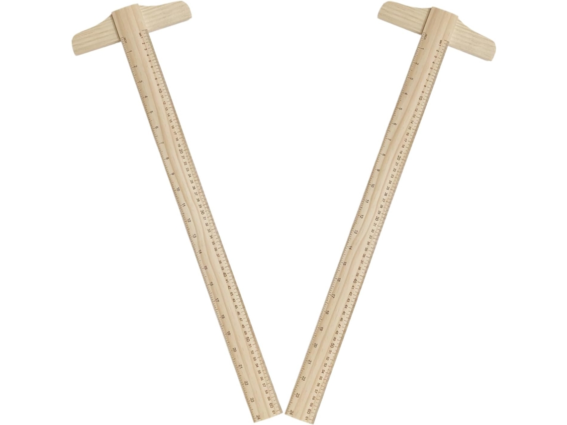 Réguas Em T De Madeira Quadradas De 60 Cm (2 X 24 Polegadas) Para