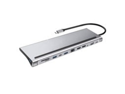 Adaptador Hub Usb Type-c Alimentação Dual Multiusb Transferência Cinzento*