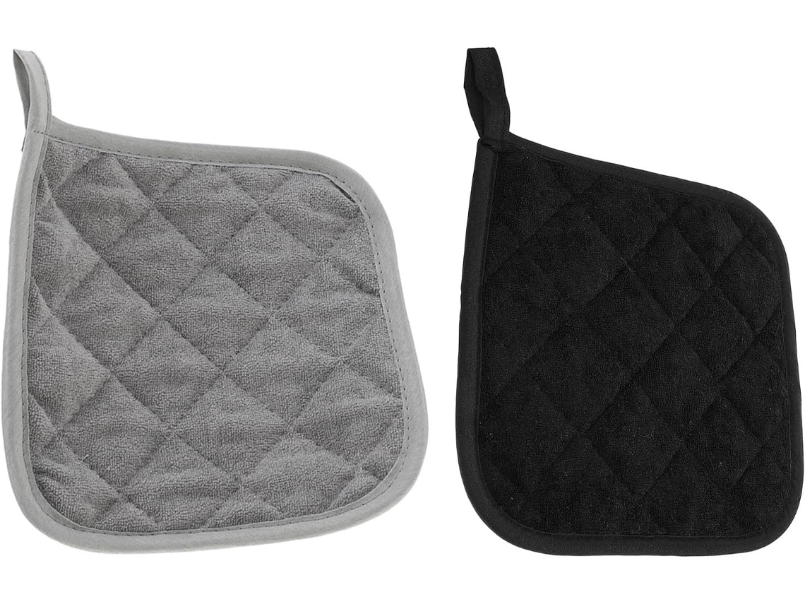 Conjunto De 2 Protetores Panela Quadrados Algodão, Medindo 7x7 Polegadas, Resistentes Ao Calor, Empilháveis E