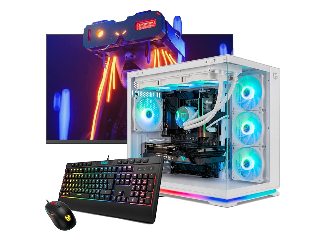 Neo pc Gaming Galaxy Branco NEOPC amd Ryzen 7 5700x 32gb Ddr4 1tb SSD rtx 5060 monitor 27'' Fullhd Windows 11