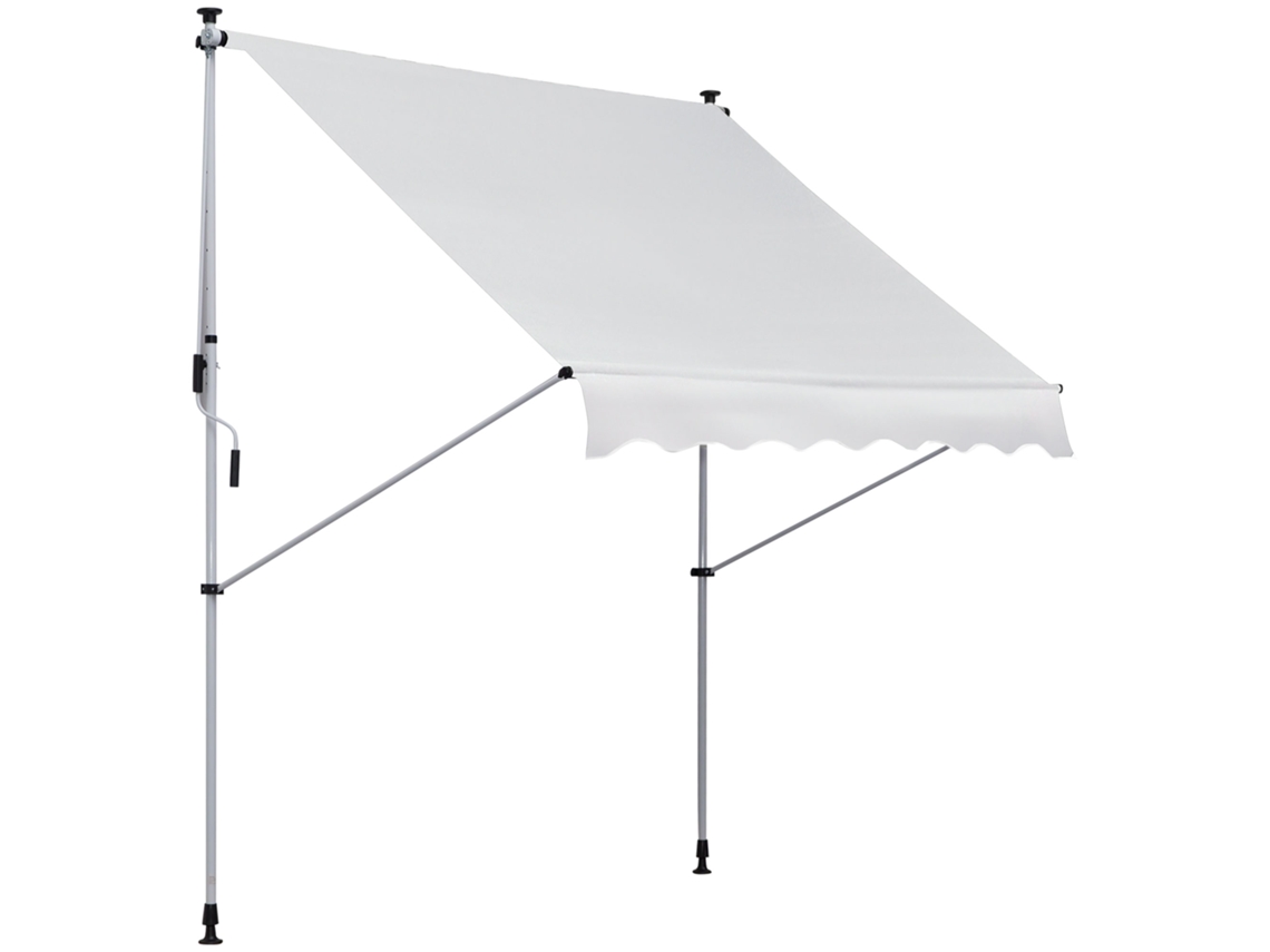 Toldo 200x150 cm, com manivela, alumínio, proteção solar, branco DECORALAR TECH