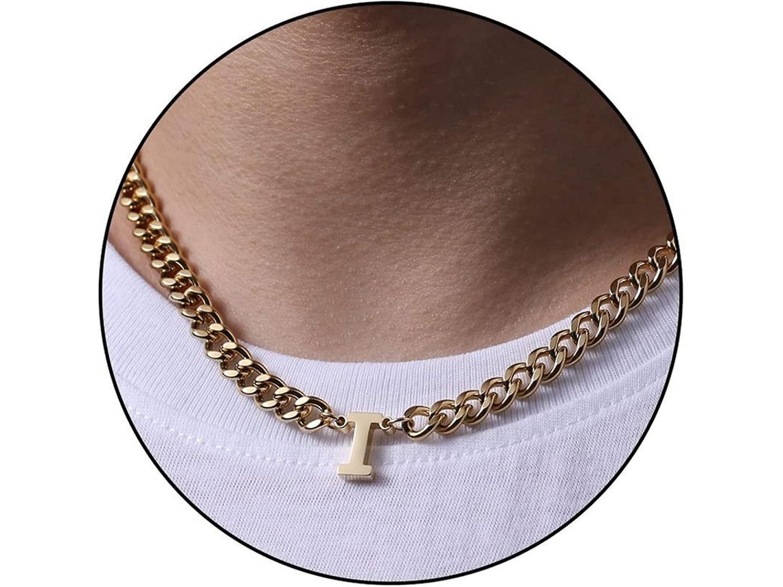 2026 cadena de Eslabón Cubano Con Letra Inicial A z de Acero Inoxidable 6.5mm 18+2 Pulgadas Regalo de Joyería para Hombres Mujeres Niños