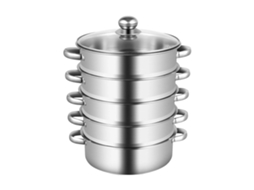 Vaporiera De Aço Inoxidável De 5 Camadas, Grande Capacidade, Panela Inferior Multifuncional, Adequada Para Todos Os Fogões Oem