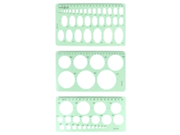 Kit De Réguas Para Desenho Arquitetônico Com 3 Peças, Incluindo Gabarito Circular, Gabaritos De Construção E Réguas