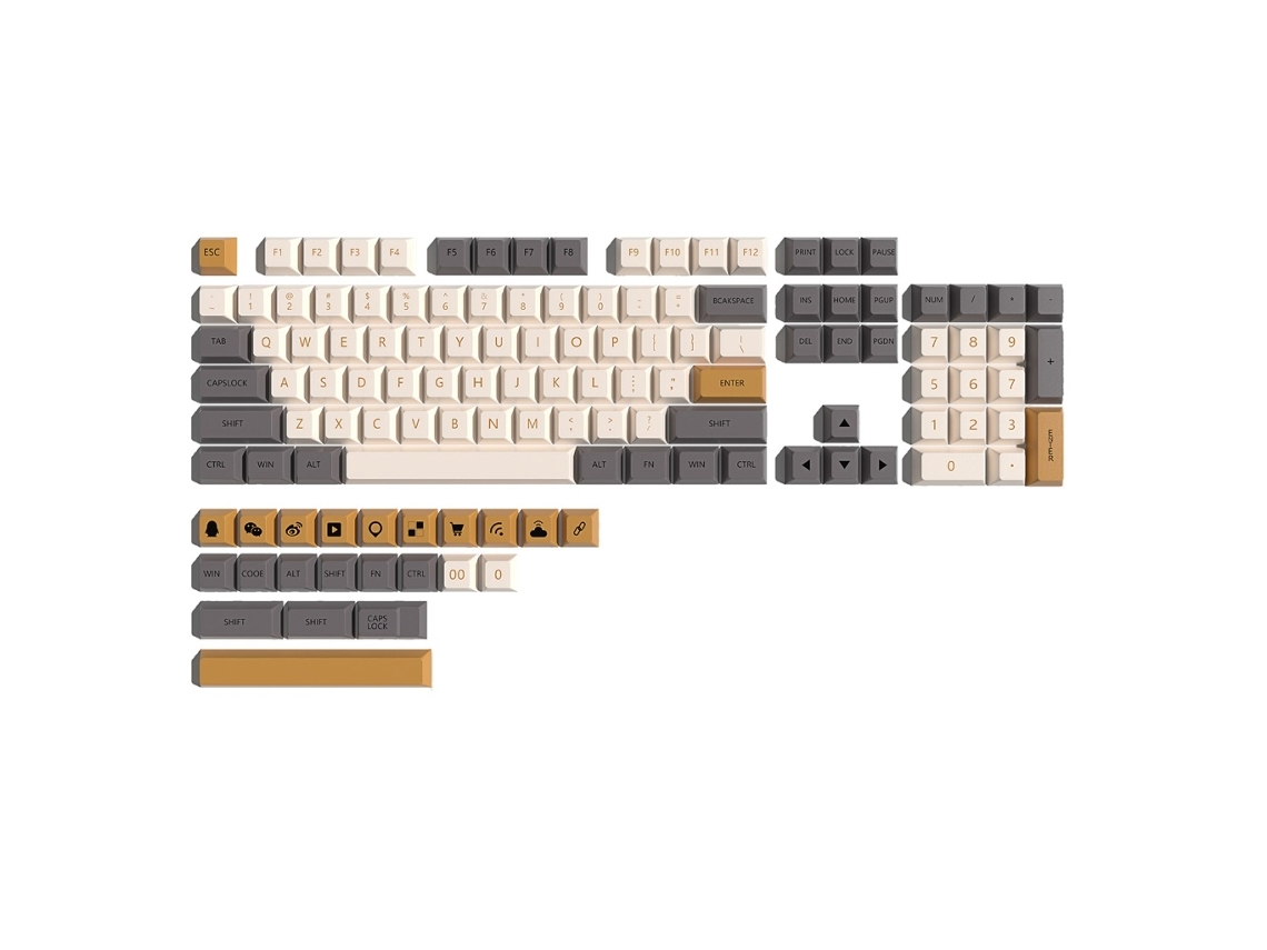Lurelia Keycaps Brilho Sublimação Tinta Gk61 Layout Perfil Xda 126 Teclas Para Teclado Mecânico