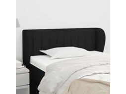Vidaxl Cabeceira De Cama C/ Abas Tecido 103x23x78/88 Cm Preto