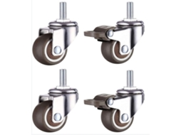 Conjunto De 4 Rodízios Pequenos Para Móveis 25 Mm Borracha Tpe Macia M6 X Aquaforge