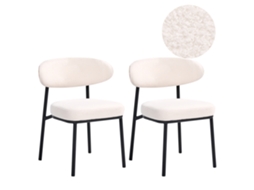 Sillas De Estilo Escandinavo Beliani Winton De Bouclé Blanco 61x54x78