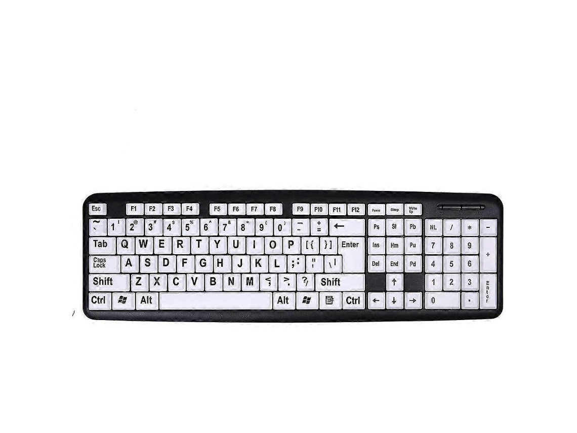 Teclado Com Letras Grandes, Teclado Com Fio Com Teclas Grandes, Teclados Usb Para Deficientes Visuais Ly Ebike