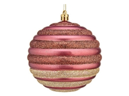 Bolas de Natal KRIST 10 cm 6 Unidades Cor de Rosa Plástico