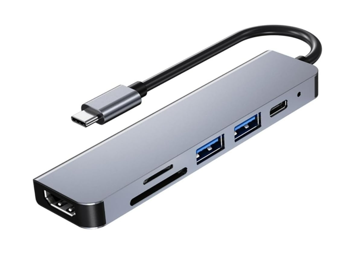 Adaptador De Extensão De Base Usb De 6 Portas (multifunções 6 Em 1)