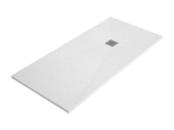 Base De Chuveiro Ardesia 80x130 Cm Branco Grelha Em Aço