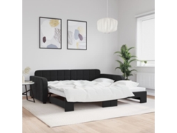 Vidaxl Sofá-cama Com Gavetão 100x200 Cm Veludo Preto