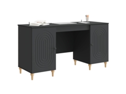 Maison Exclusive - Mesa Com Porta Preto 142,5 X 50 X 75 Cm Derivados De Madeira