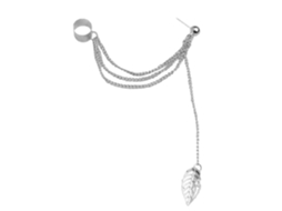 Brinco Prendedor Ouvido Folha Liga Tassel Acessório Feminino Design Elegante