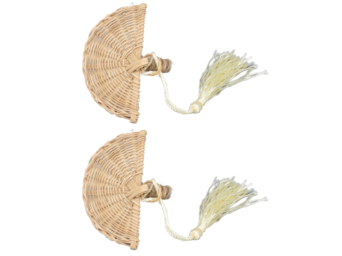 2pcs Anéis de Guardanapo de Rattan Inovador Decorativo para Decoração de Mesa com Tassel
