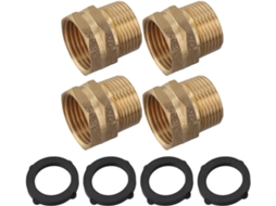 Kit Adaptador De Latão Com 4 Peças, Rosca Fêmea Ght 3/4" Para Macho