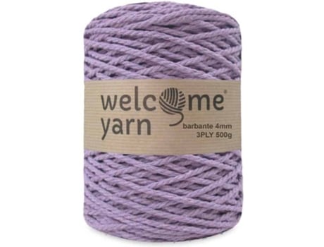 Fio de Macramé WELCOME YARN Barbante 3Ply 500G 3,5mmx100M (Roxo - Algodão - 11,5x18x11,5 cm)