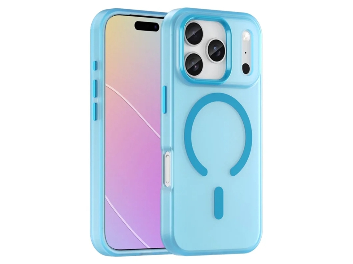 Capa Para Iphone 17 Pro Max Magsafe Fosca Translúcida - Azul