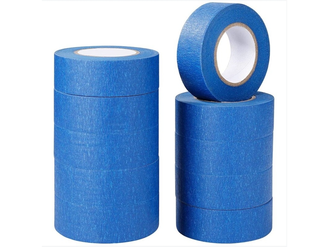 Fita adesiva azul, fita adesiva e tinta spray Slowmoose.