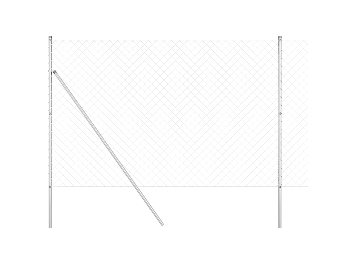 Conjunto 1 Poste De Cerca Vidaxl Prateado Aço (10 X 1,5 M)