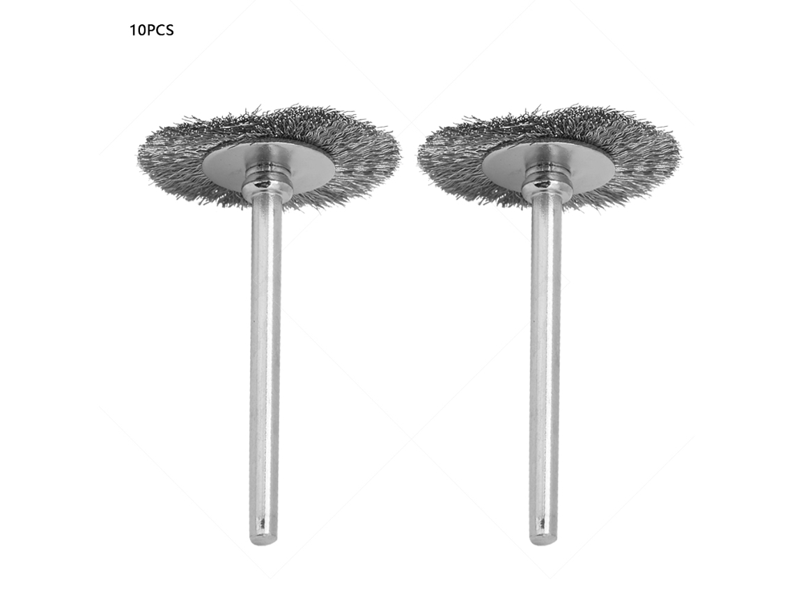 10 Peças De Escova De Polimento De Aço Com Cabeça Plana Profunda (3*25mm)