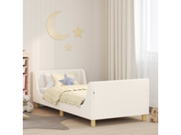 Vidaxl Estrutura De Cama Infantil Com Cabeceira Creme 90 X 200 Cm